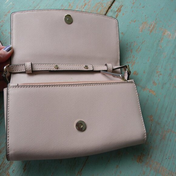 Kate Spade Laurel Way ADDISON Crossbody/INNER WALLET SAFFIANO LEATHER PINK - Picture 7 of 8